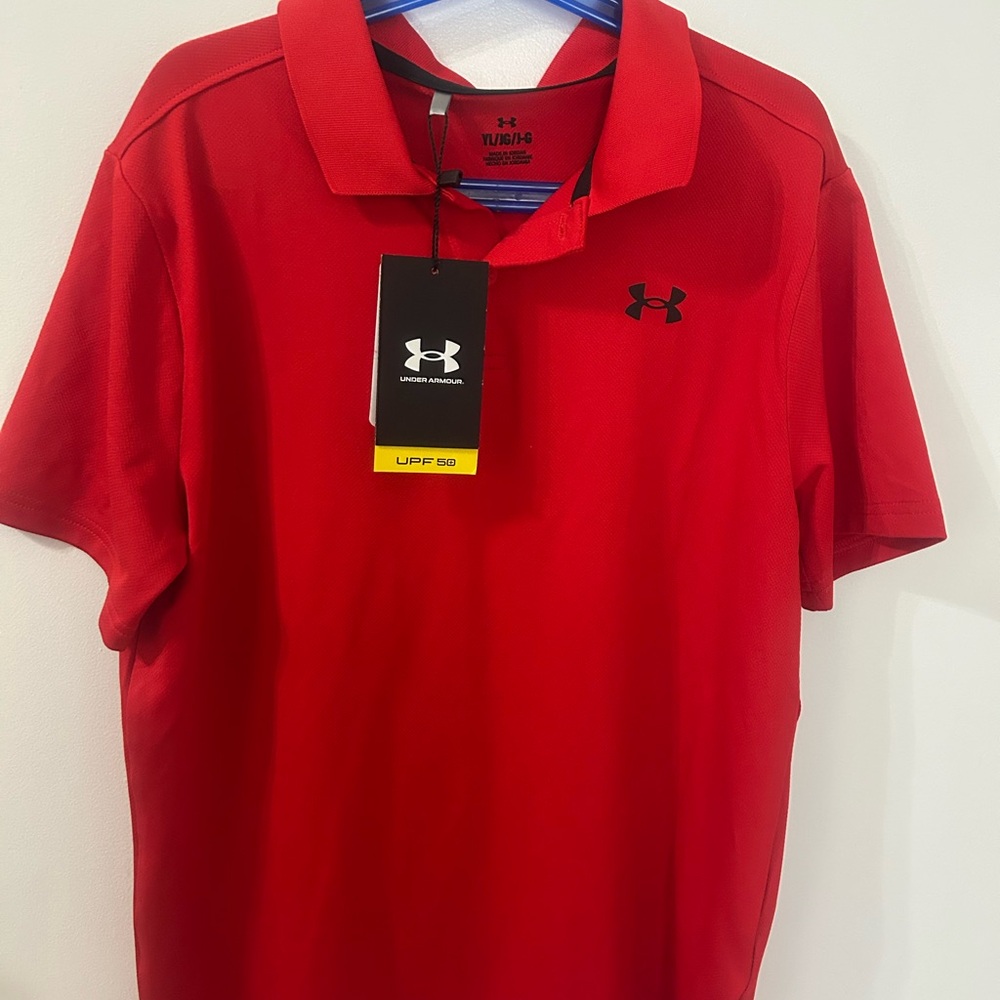 Under Armour youths Vibrant Red Polo